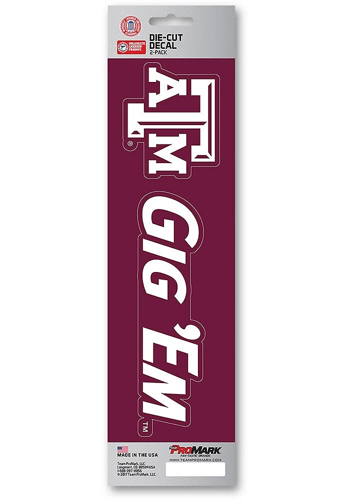 Texas A&M Aggies 3x12 Slogan Auto Decal - Maroon