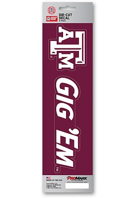 Texas A&M Aggies 3x12 Slogan Auto Decal - Maroon