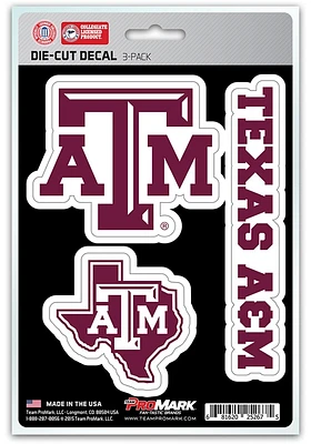Sports Licensing Solutions Texas A&M Aggies 5x7 inch 3 Pack Die Cut Auto Decal - Maroon