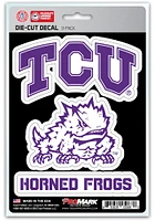 Sports Licensing Solutions TCU Horned Frogs 5x7 inch 3 Pack Die Cut Auto Decal - Purple