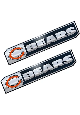 Sports Licensing Solutions Chicago Bears 1.75x8.25 inch 2 Pack Truck Edition Car Emblem - Navy Blu..