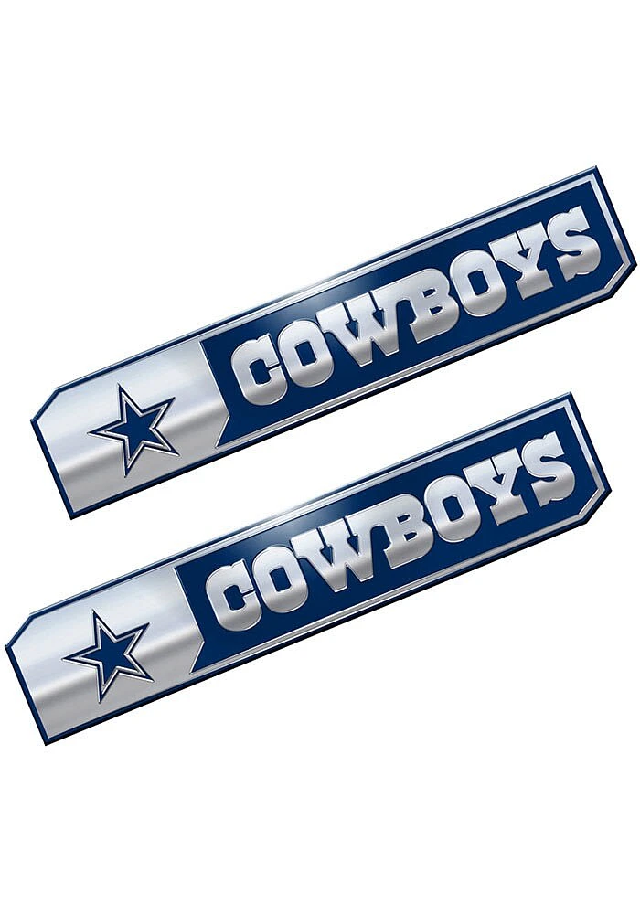 Sports Licensing Solutions Dallas Cowboys 1.75x8.25 inch 2 Pack Truck Edition Car Emblem - Navy Bl..