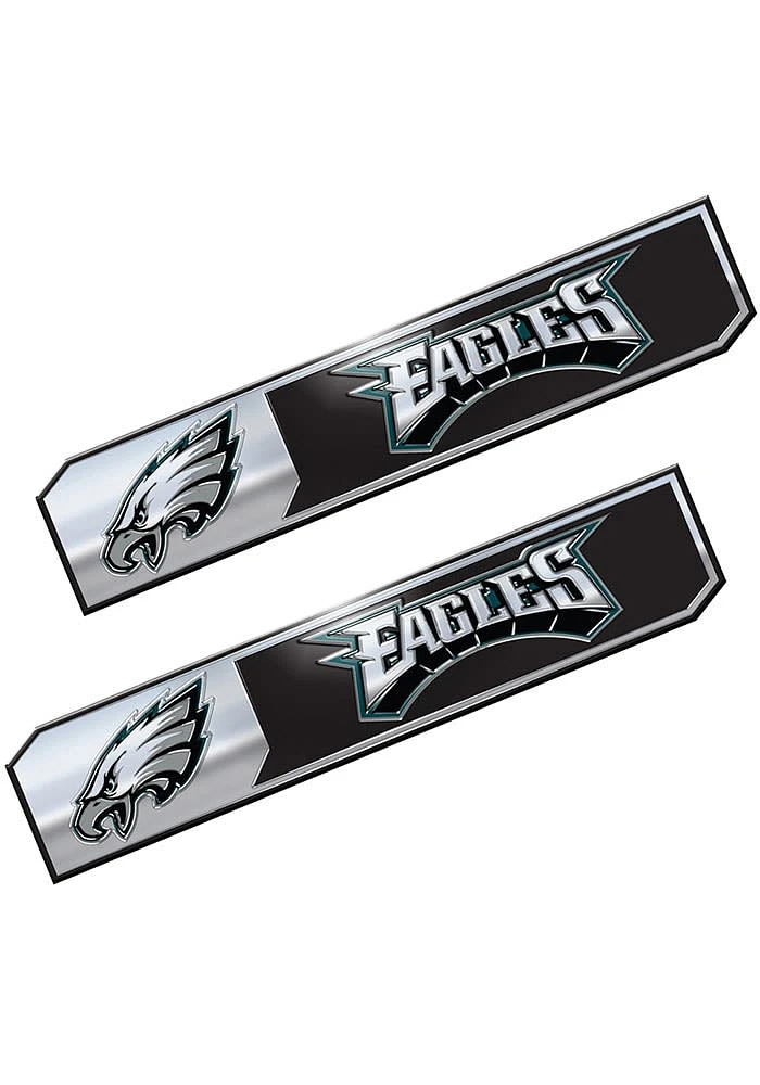 Sports Licensing Solutions Philadelphia Eagles 1.75x8.25 inch 2 Pack Truck Edition Car Emblem - Bl..
