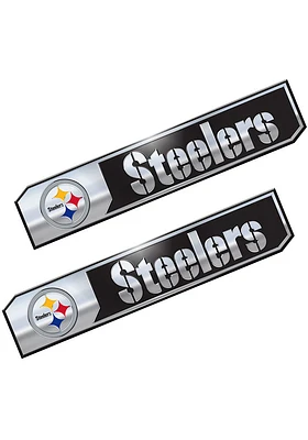 Sports Licensing Solutions Pittsburgh Steelers 1.75x8.25 inch 2 Pack Truck Edition Car Emblem - Bl..