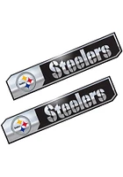 Sports Licensing Solutions Pittsburgh Steelers 1.75x8.25 inch 2 Pack Truck Edition Car Emblem - Bl..