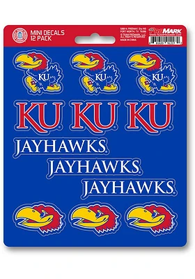 Sports Licensing Solutions Kansas Jayhawks 12pk Mini Auto Decal - Blue