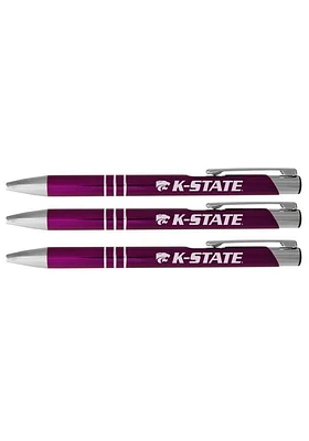 K-State Wildcats 3 Pack Ball Point Pen Set - Purple