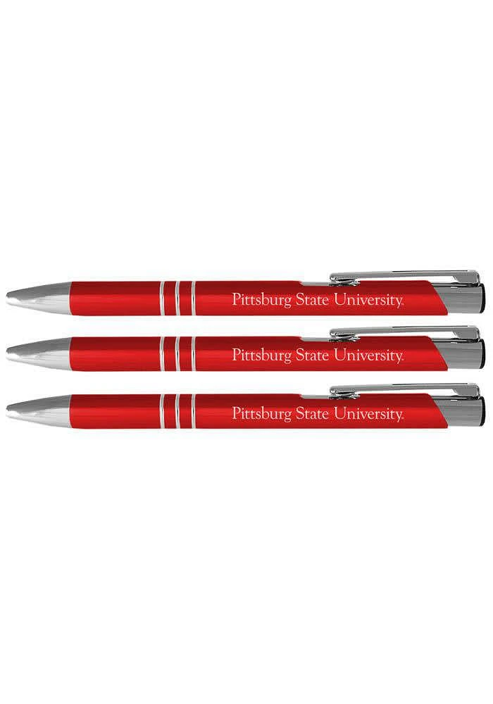 Pitt State Gorillas 3 Pack Ball Point Pen Set - Red