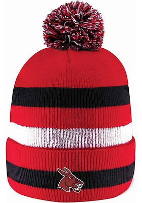 LogoFit Central Missouri Mules Black Primetime Striped Pom Mens Knit Hat