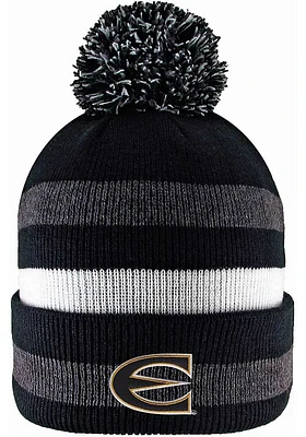 LogoFit Emporia State Hornets Black Primetime Striped Pom Mens Knit Hat
