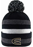 LogoFit Emporia State Hornets Black Primetime Striped Pom Mens Knit Hat