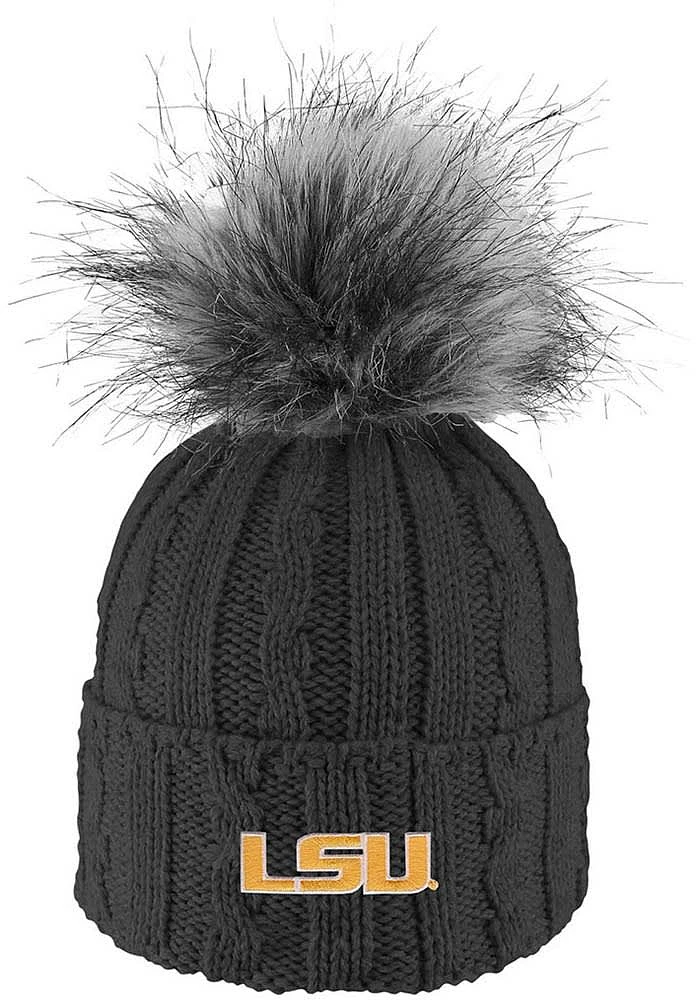 LogoFit LSU Tigers Charcoal Alps Pom Womens Knit Hat
