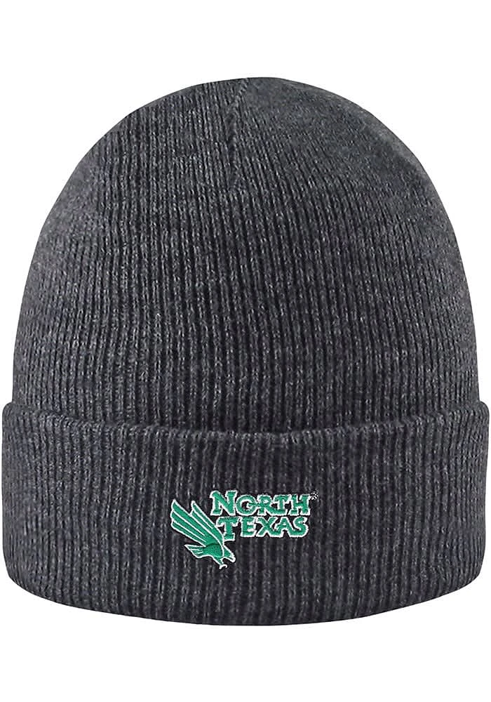 LogoFit North Texas Mean Green Grey Northpole Cuffed Mens Knit Hat