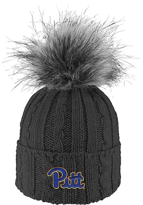 LogoFit Pitt Panthers Charcoal Alps Pom Womens Knit Hat