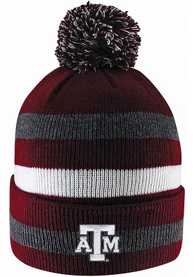 LogoFit Texas A&M Aggies Maroon Primetime Striped Pom Mens Knit Hat