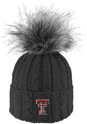 LogoFit Texas Tech Red Raiders Charcoal Alps Pom Womens Knit Hat