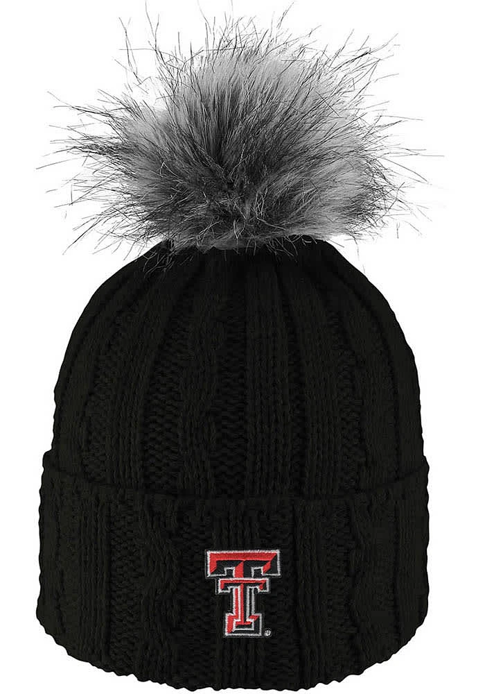 LogoFit Texas Tech Red Raiders Black Alps Pom Womens Knit Hat