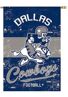 Dallas Cowboys Vintage Linen Garden Flag - Navy Blue