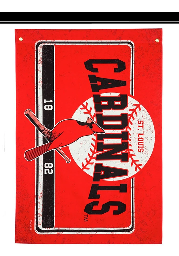 St Louis Cardinals 3x5 ft Linen Estate Silk Screen Grommet Flag - Red