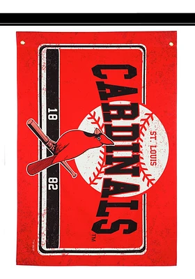 St Louis Cardinals 3x5 ft Linen Estate Silk Screen Grommet Flag - Red