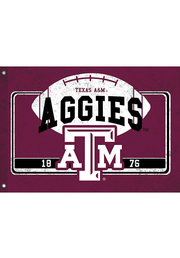 Texas A&M Aggies 3x5 ft Linen Estate Maroon Silk Screen Grommet Flag - Maroon