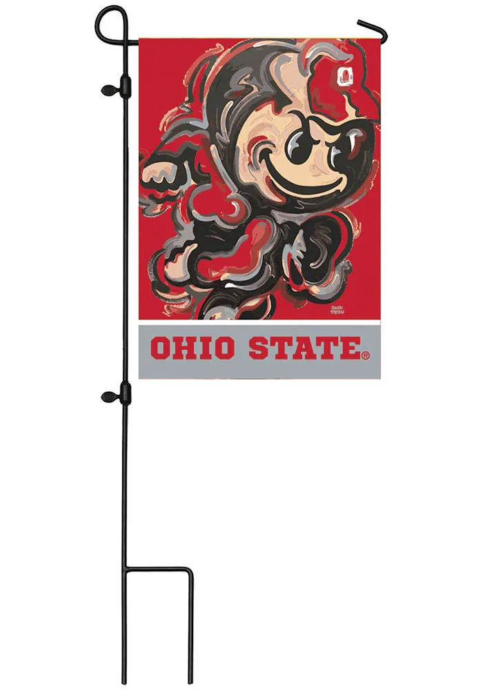 Ohio State Buckeyes Justin Patten Style Garden Flag - Red