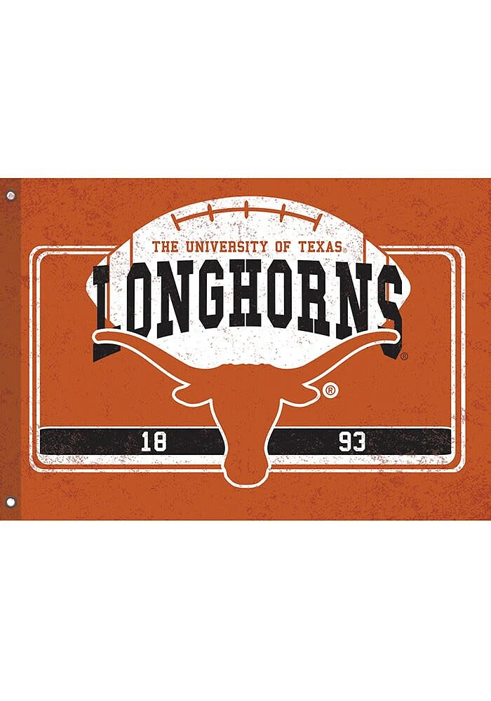 Texas Longhorns Estate Linen Burnt Orange Silk Screen Grommet Flag - Burnt Orange