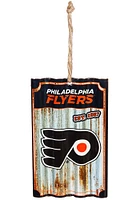 Philadelphia Flyers Corrugated Metal Ornament - Black