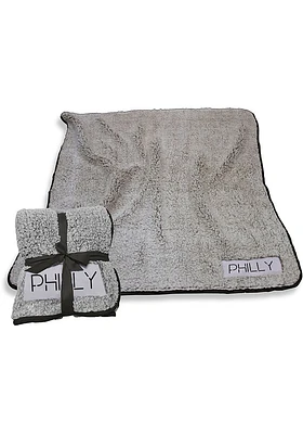 Philadelphia Frosty Sherpa Fleece Blanket - Grey