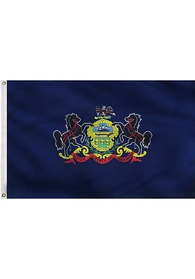 Pennsylvania Pennsylvania State Flag Silk Screen Grommet Flag - Navy Blue