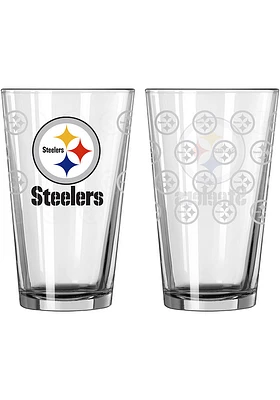Pittsburgh Steelers 16oz Satin Etched Pint Glass - Black