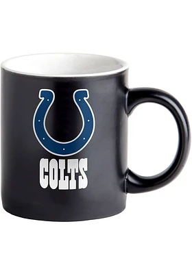 Indianapolis Colts 14oz Black Matte Ceramic Mug - Blue