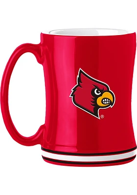 Louisville Cardinals 14oz Relief Ceramic Mug - Red