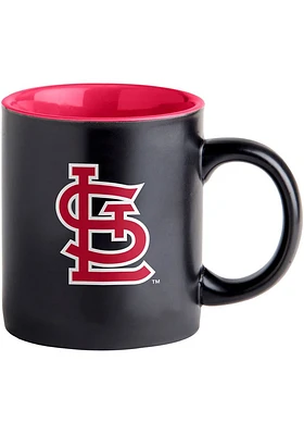 St Louis Cardinals 14oz Black Matte Ceramic Mug - Red