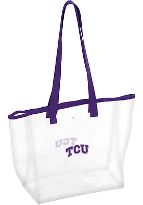Logo Brands TCU Horned Frogs White Clear Clear Bag