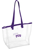 Logo Brands TCU Horned Frogs White Clear Clear Bag