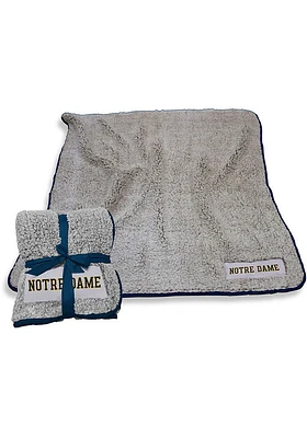 Notre Dame Fighting Irish Frosty Sherpa Fleece Blanket - Grey
