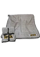 Iowa Hawkeyes Frosty Sherpa Fleece Blanket - Grey