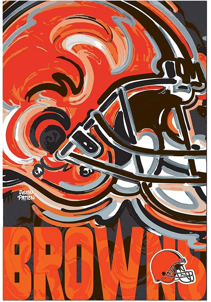 Cleveland Browns Justin Patten Logo Garden Flag - Orange