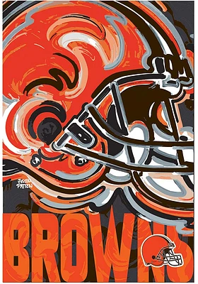 Cleveland Browns Justin Patten Logo Garden Flag - Orange