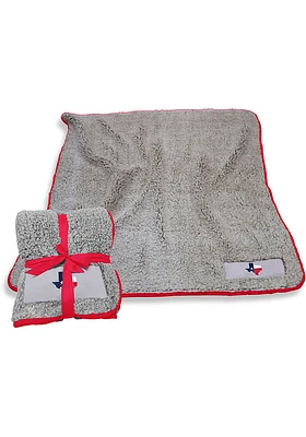 Texas Heart Frosty Sherpa Fleece Blanket - Grey