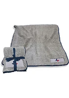 Texas State Outline Frosty Sherpa Fleece Blanket - Grey