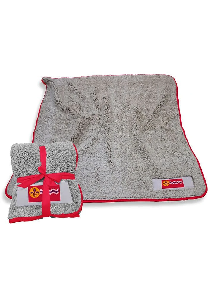 St Louis Flag Frosty Sherpa Fleece Blanket - Grey