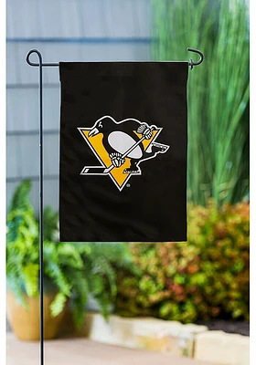 Pittsburgh Penguins Applique Garden Flag - Black