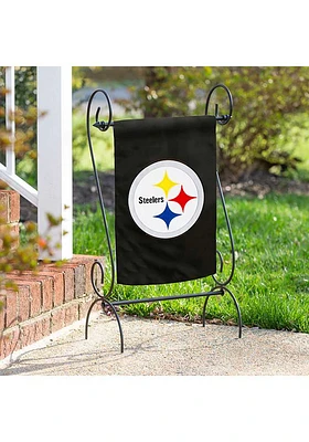 Pittsburgh Steelers Applique Garden Flag - Black