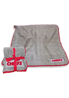 Kansas City Chiefs Frosty Sherpa Fleece Blanket - Grey