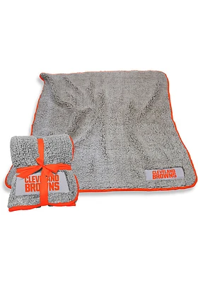Cleveland Browns Frosty Sherpa Fleece Blanket - Grey