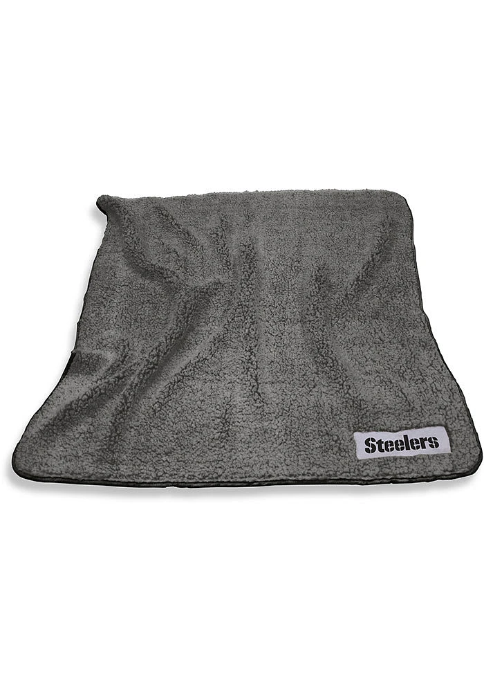 Pittsburgh Steelers Color Frosty Sherpa Fleece Blanket - Black