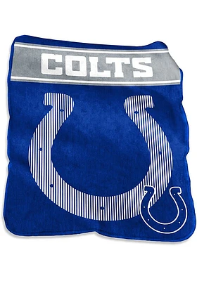Indianapolis Colts Team Logo Raschel Throw Blanket - Blue