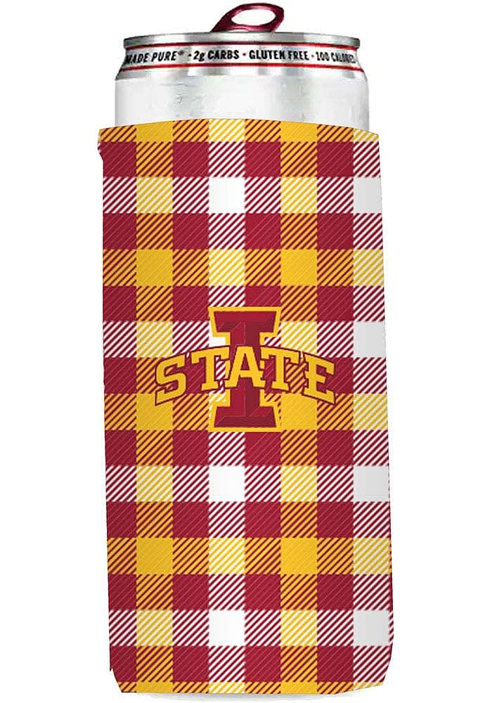 Logo Brands Iowa State Cyclones 12 oz Plaid Slim Coolie